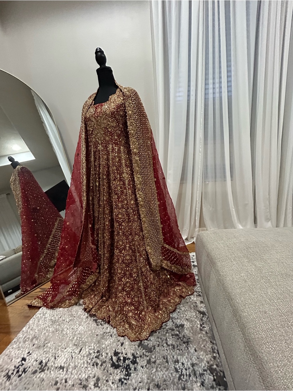Embellished Red & Gold Formal Pakistani Wedding dress